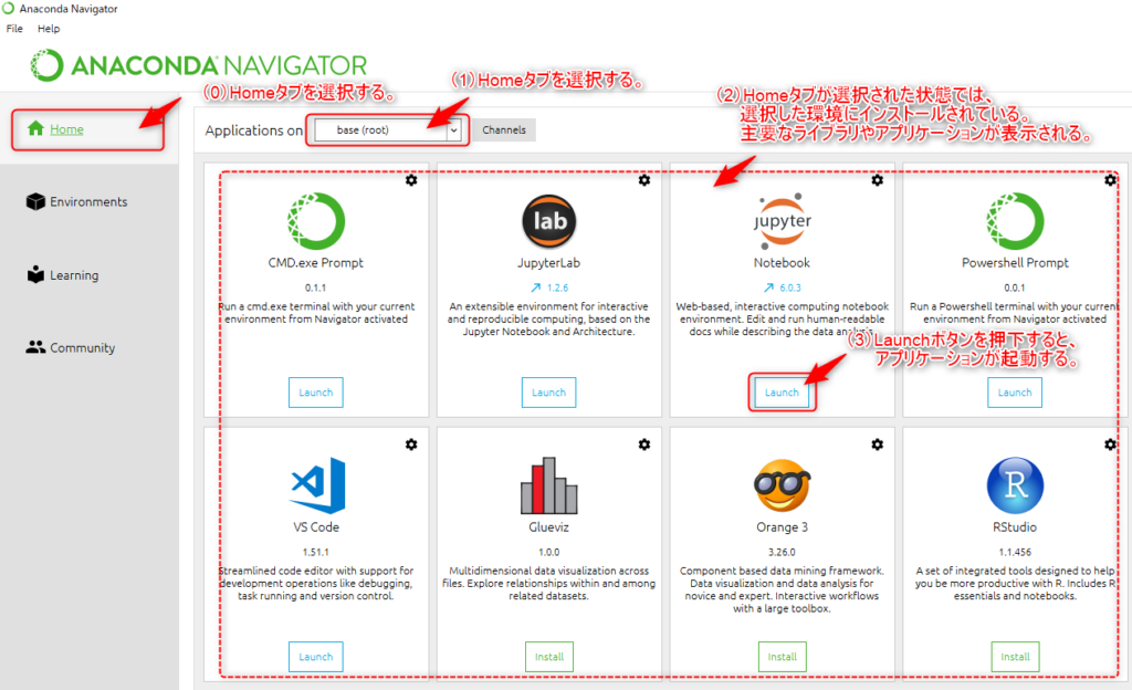 AnacondaNvigator_Homeの使い方