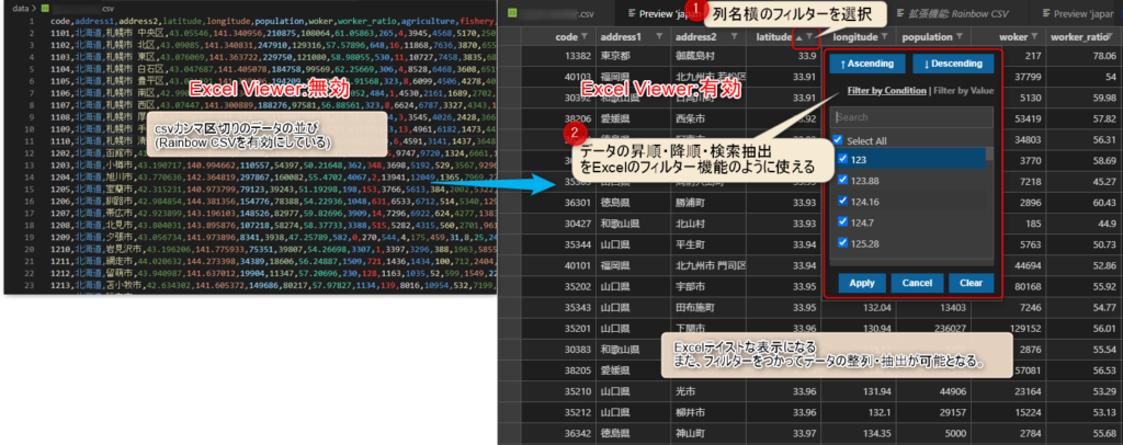 VScodeの拡張機能_Excel Viewerの使い方2