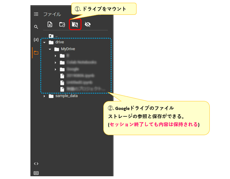 GoogleColabratory_ドライブのマウント_rev0.1